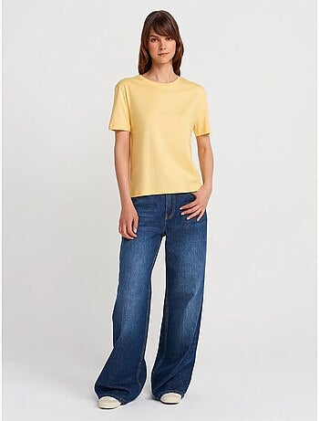 T-shirt Femme En Coton Et Modal À Col Rond