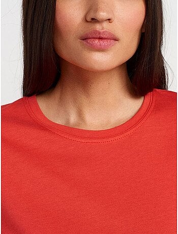 T-shirt Femme En Coton Et Modal À Col Rond