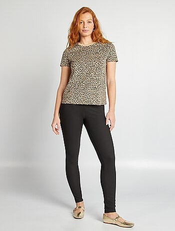 T-shirt femme en coton imprimé à col rond