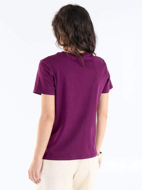 T-shirt femme en coton imprimé à col rond - Kiabi T-shirt femme en coton imprimé à col rond - Kiabi