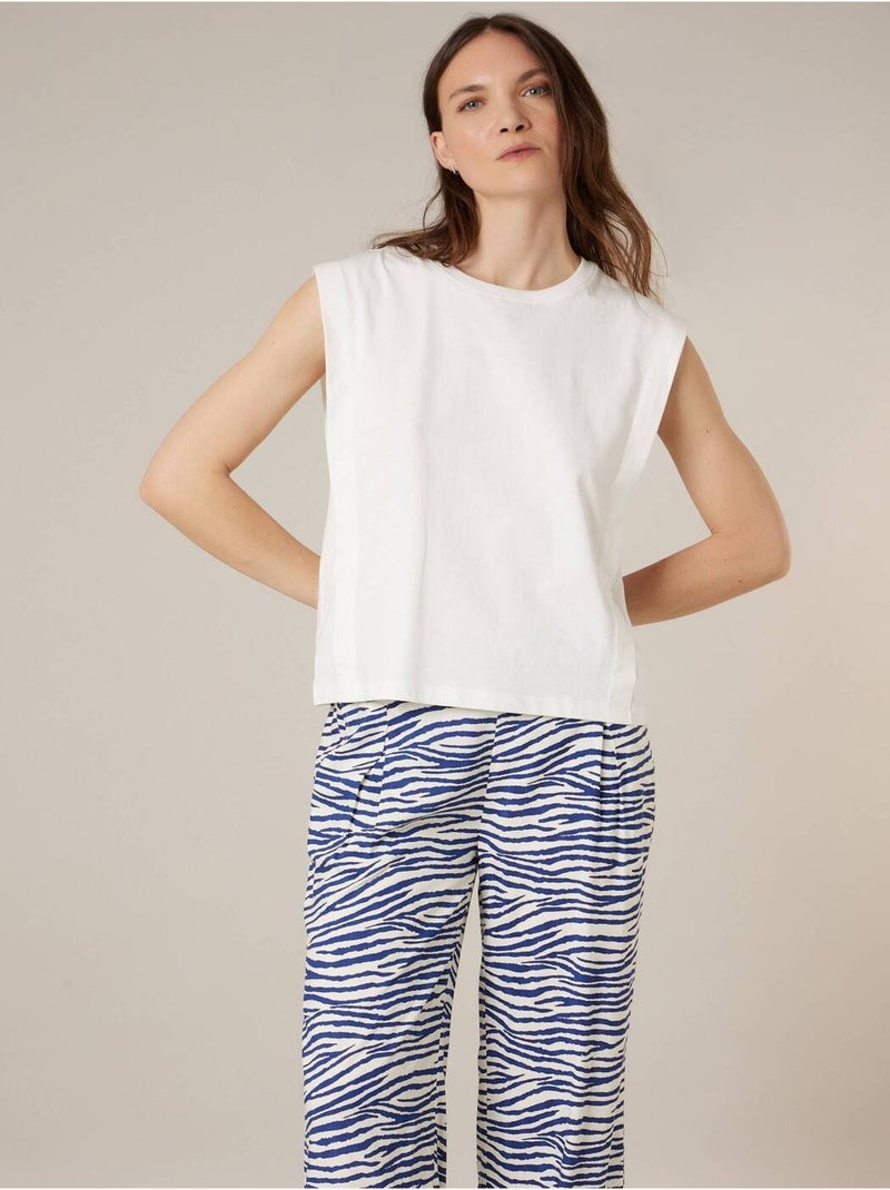 T-shirt femme en coton jersey 'Deeluxe' Blanc - Kiabi