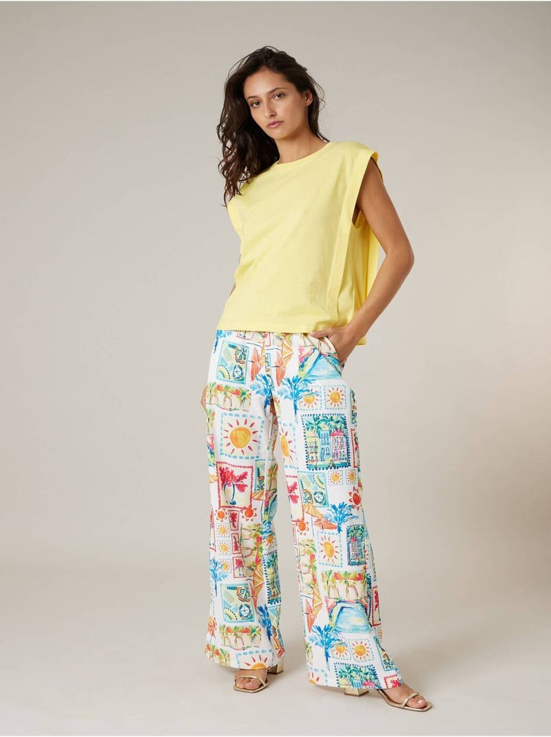 T-shirt femme en coton jersey 'Deeluxe' Jaune - Kiabi