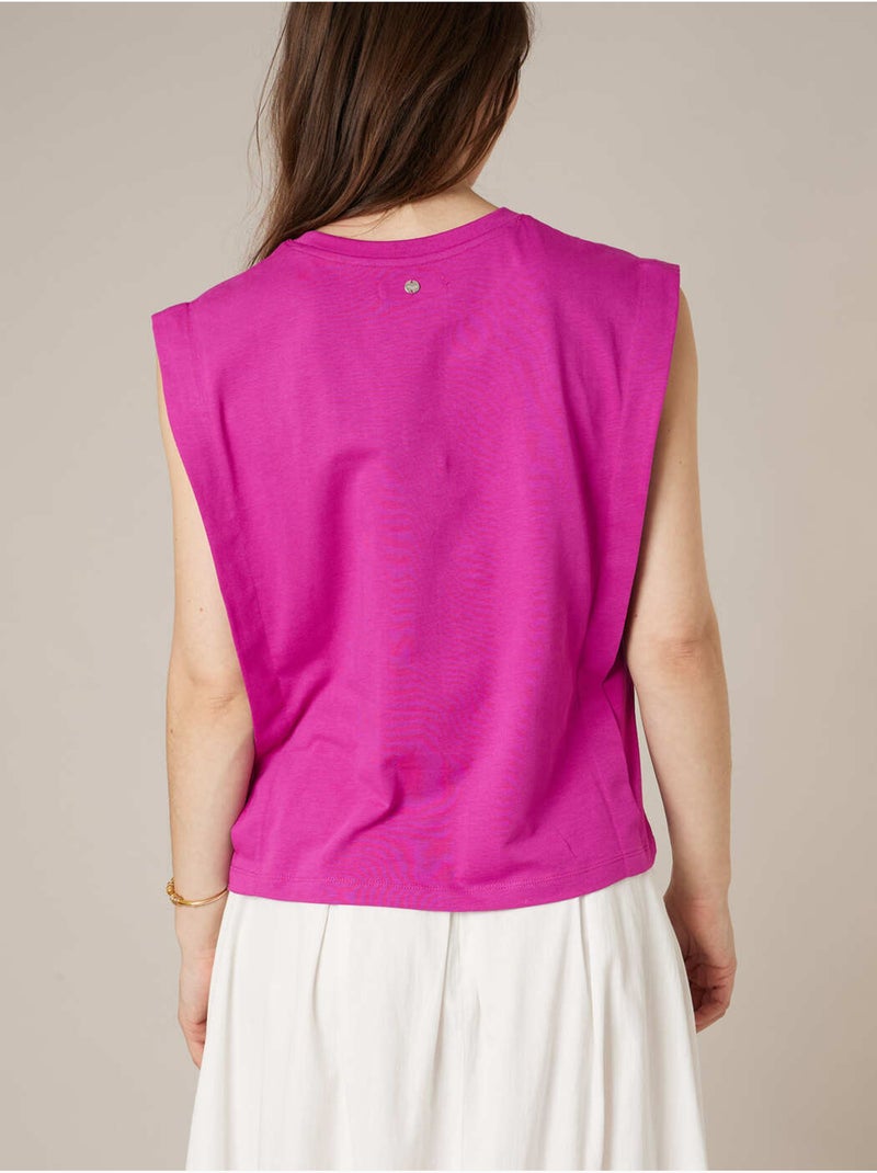 T-shirt femme en coton jersey 'Deeluxe' Rose - Kiabi