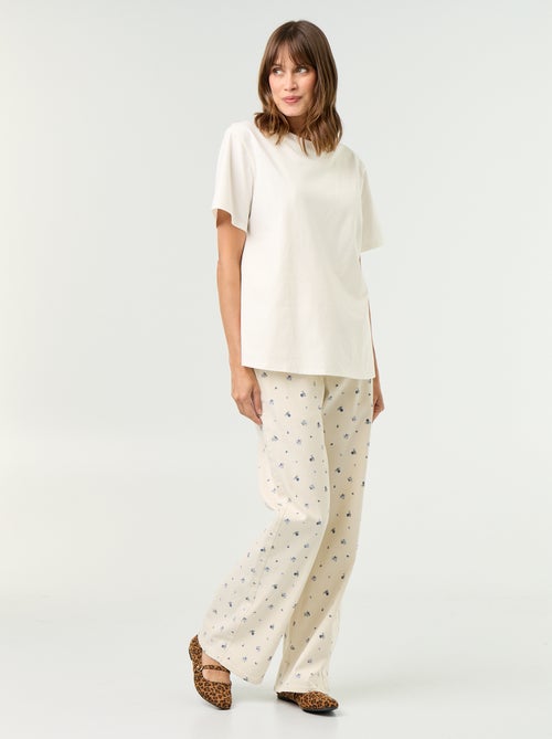 T-shirt femme en jersey de coton à manches courtes - Kiabi