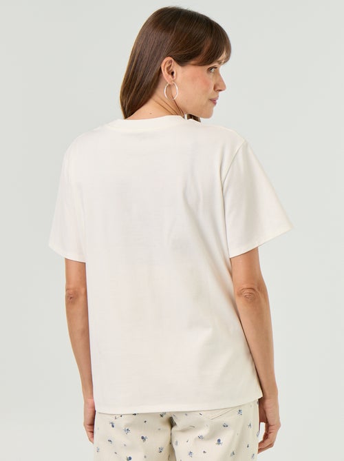 T-shirt femme en jersey de coton à manches courtes - Kiabi