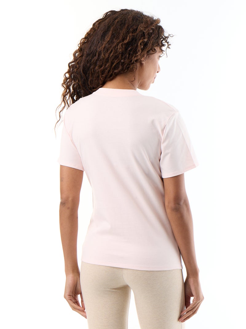T-shirt femme en jersey de coton à manches courtes Rose - Kiabi