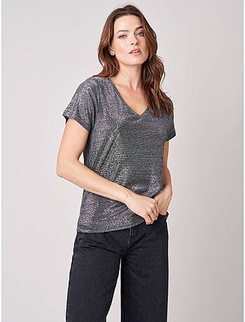 T-shirt femme en lurex 'Deeluxe'
