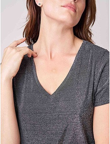 T-shirt femme en lurex 'Deeluxe'