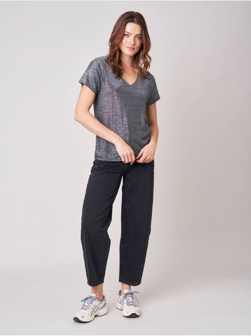 T-shirt femme en lurex 'deeluxe' - Kiabi