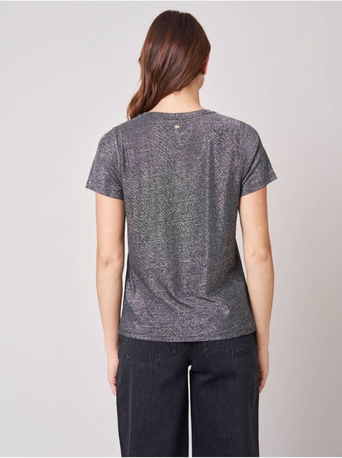 T-shirt femme en lurex 'deeluxe' - Kiabi