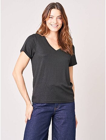 T-shirt femme en lurex 'Deeluxe'