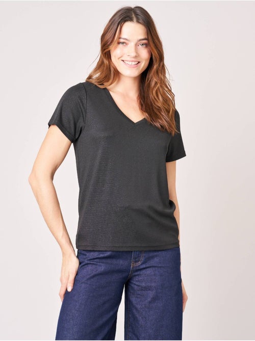 T-shirt femme en lurex 'deeluxe' - Kiabi