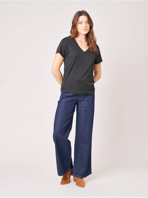 T-shirt femme en lurex 'deeluxe' - Kiabi