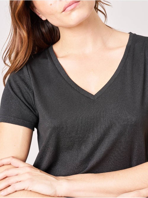 T-shirt femme en lurex 'deeluxe' - Kiabi