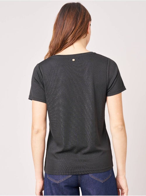 T-shirt femme en lurex 'deeluxe' - Kiabi
