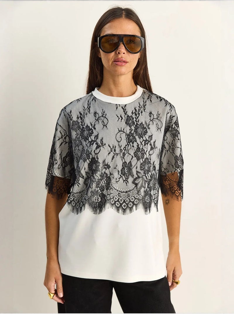 T-shirt femme en mélange de viscose lucci Blanc - Kiabi
