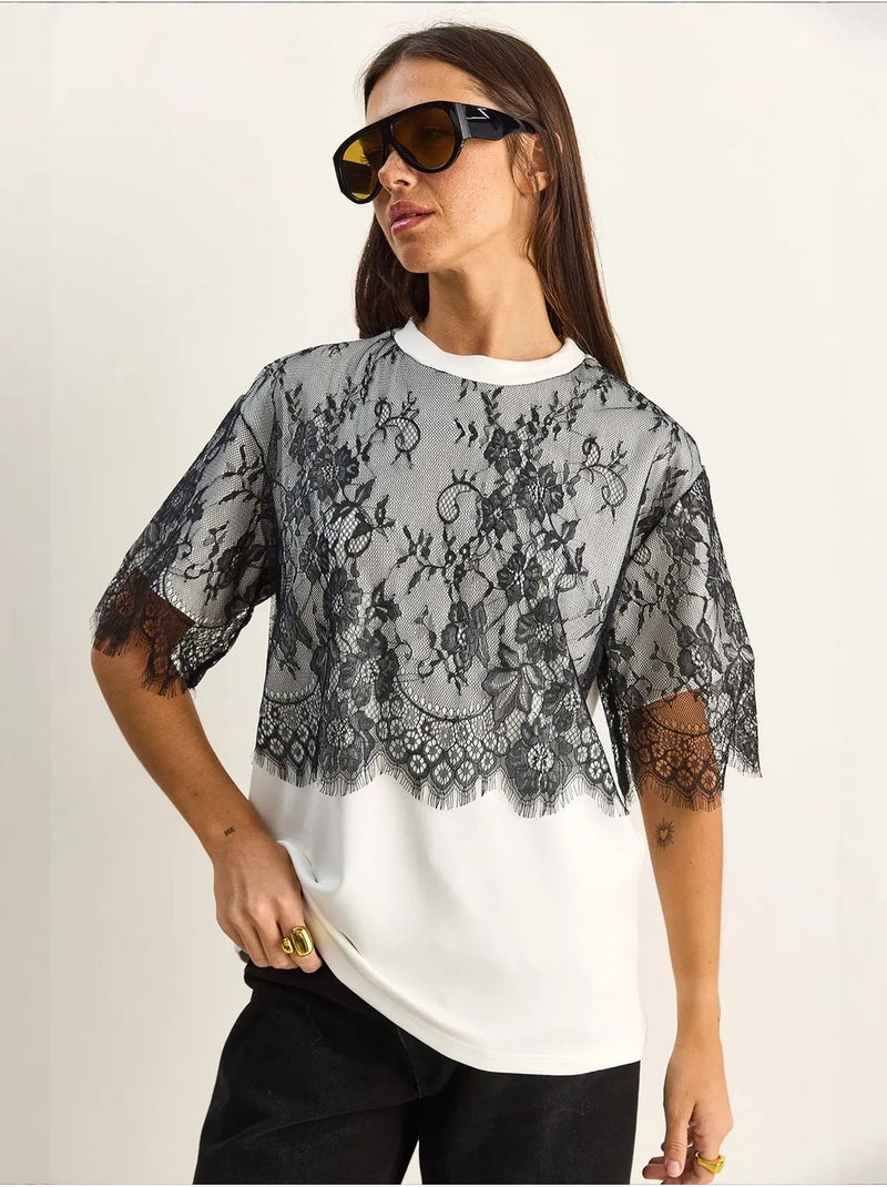 T-shirt femme en mélange de viscose lucci Blanc - Kiabi
