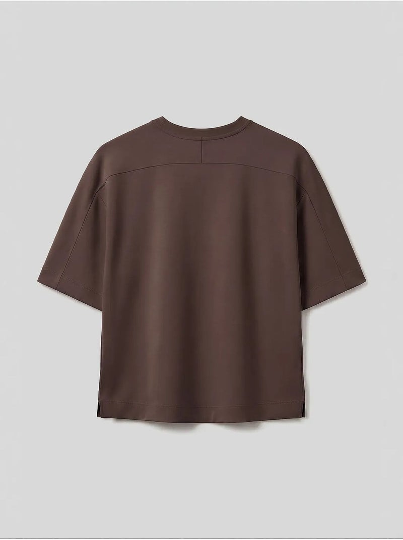 T-shirt femme en mélange de viscose tommy Marron - Kiabi