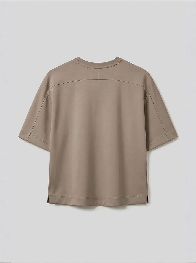 T-shirt femme en mélange de viscose tommy Sable - Kiabi