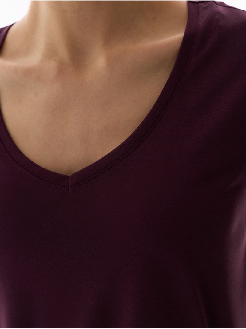 T-shirt femme en modal penti Rouge bordeaux - Kiabi