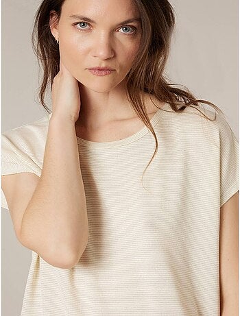 T-shirt femme fluide à rayures brillantes 'Deeluxe'