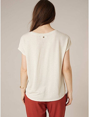 T-shirt femme fluide à rayures brillantes 'Deeluxe'