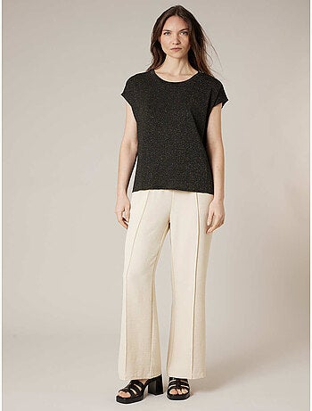 T-shirt femme fluide à rayures brillantes 'Deeluxe'