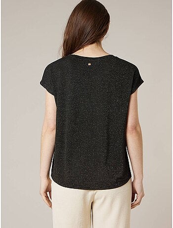 T-shirt femme fluide à rayures brillantes 'Deeluxe'