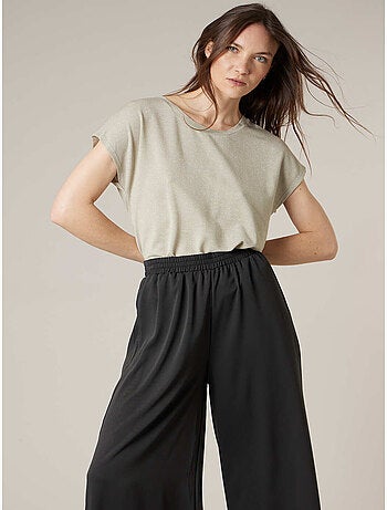 T-shirt femme fluide à rayures brillantes 'Deeluxe'