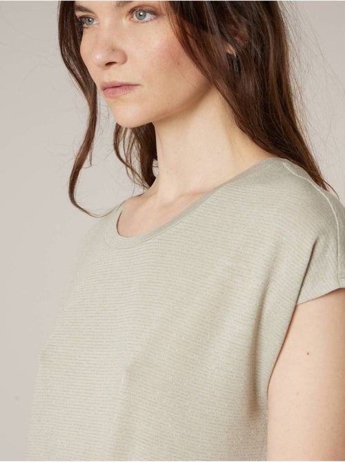 T-shirt femme fluide à rayures brillantes 'Deeluxe' - Kiabi