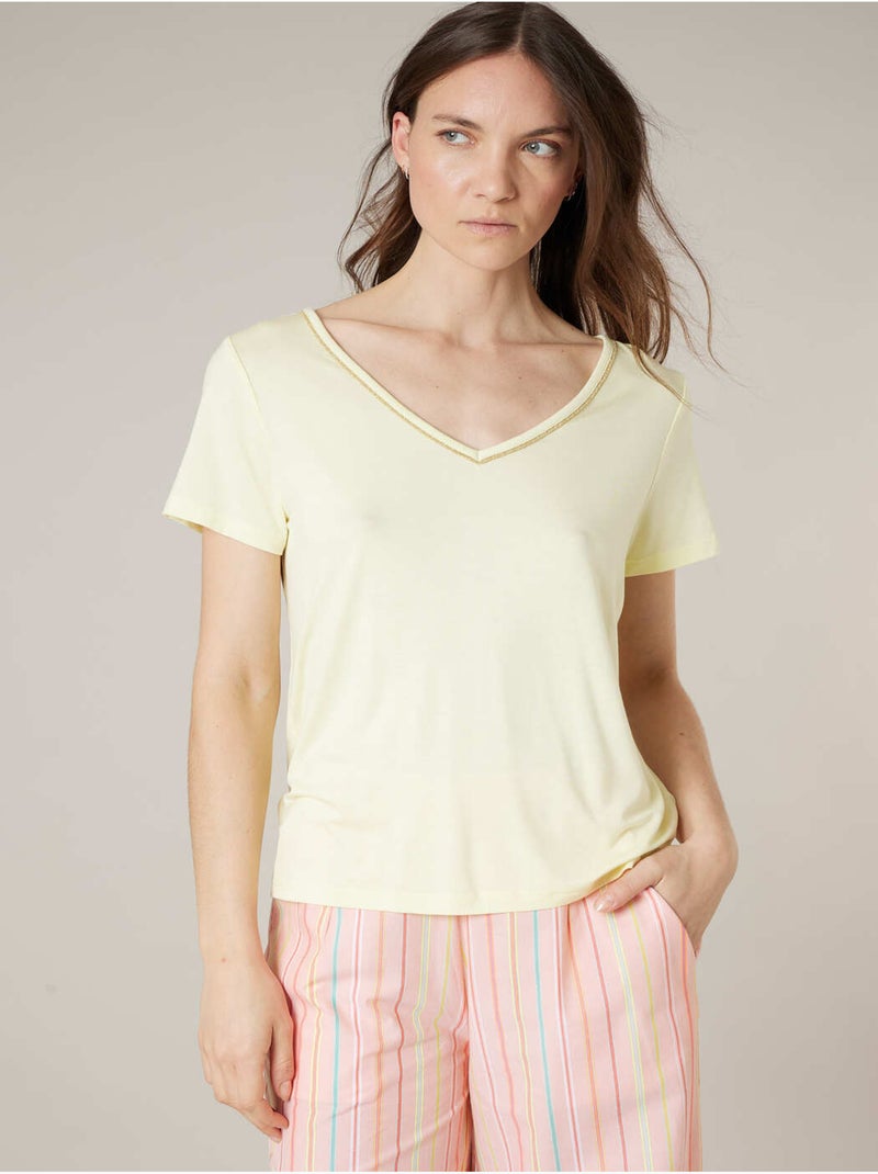 T-shirt femme fluide 'Deeluxe' Jaune clair - Kiabi