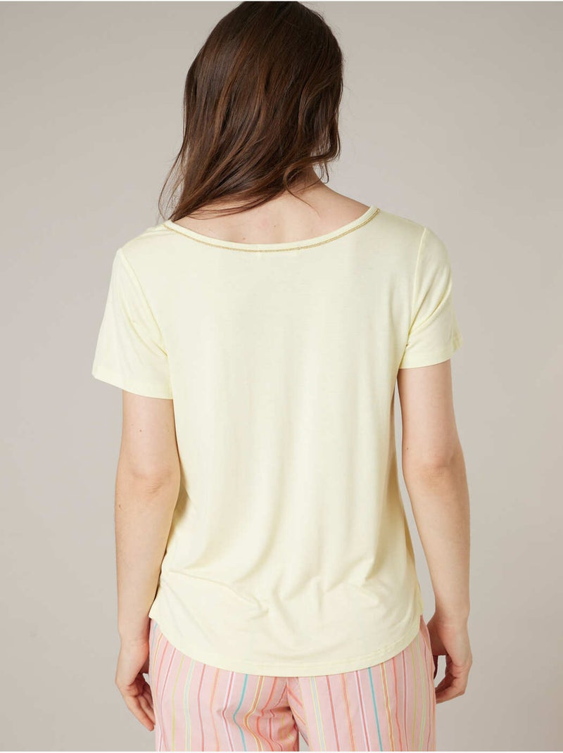 T-shirt femme fluide 'Deeluxe' Jaune clair - Kiabi