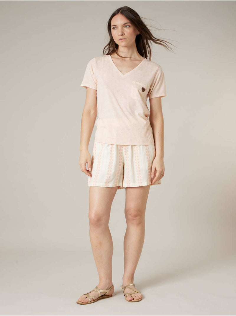 T-shirt femme fluide 'Deeluxe' Rose nude - Kiabi