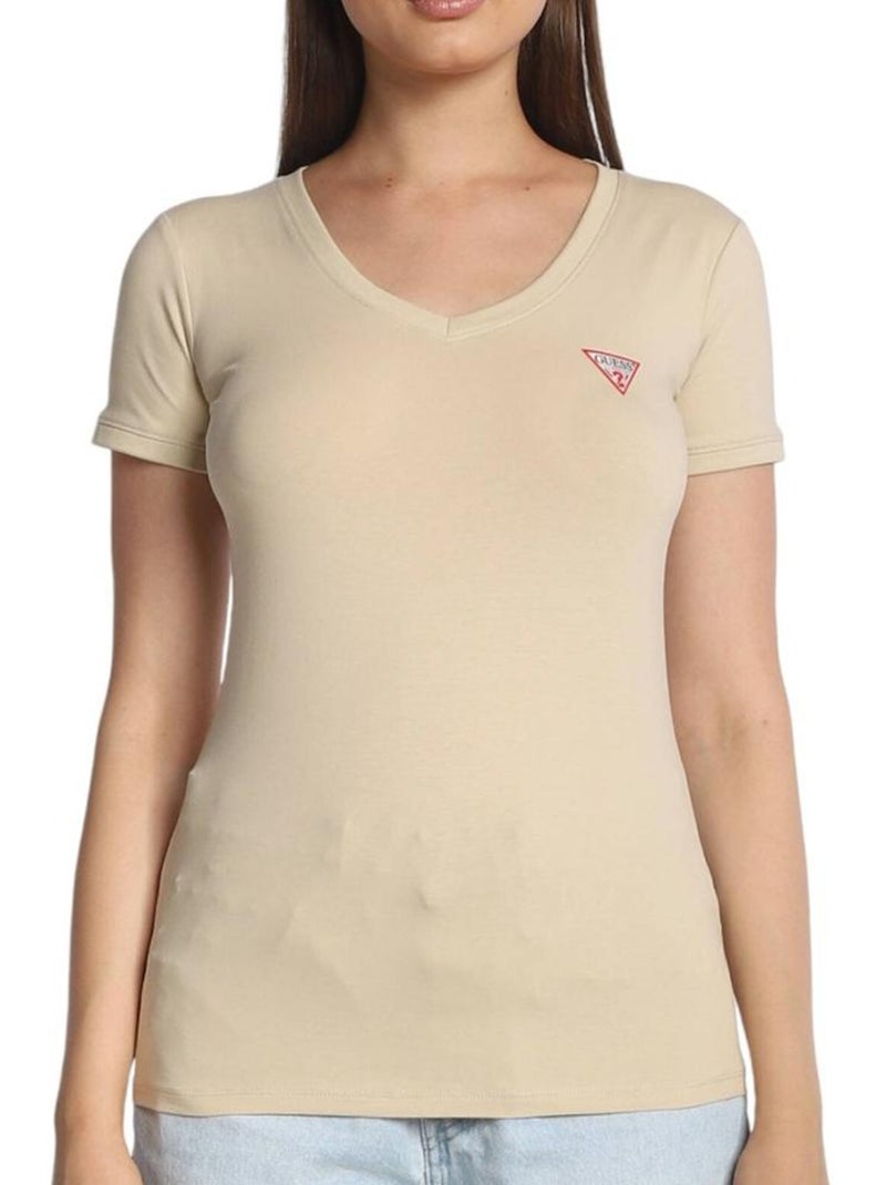T-shirt Femme Guess Beige - Kiabi