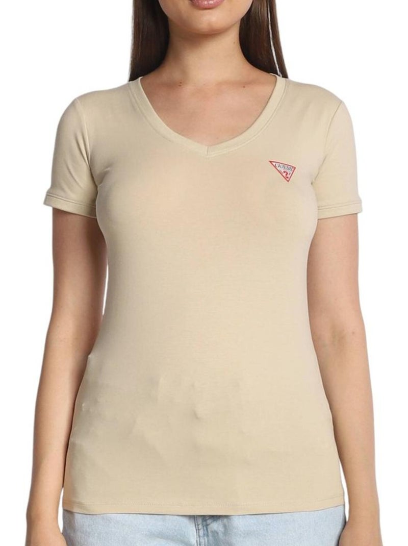 T-shirt Femme Guess Beige - Kiabi