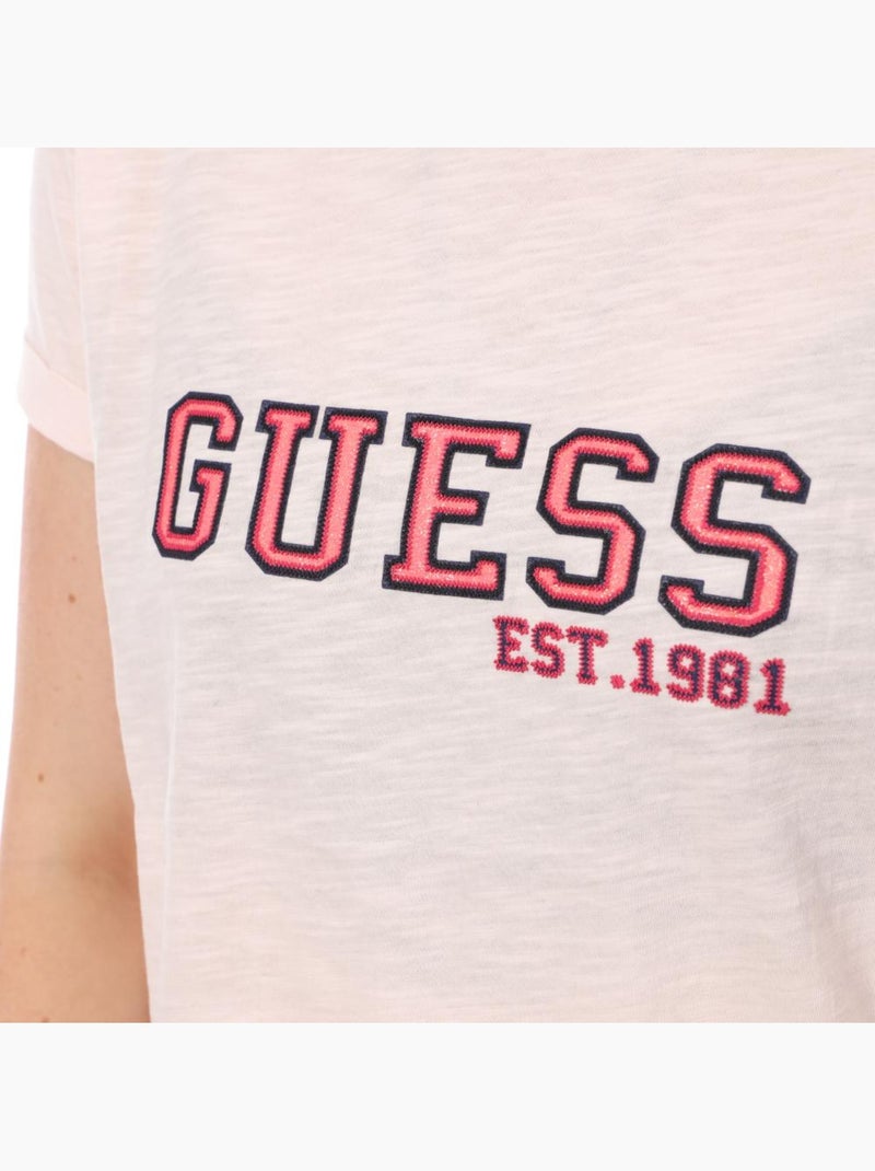 T-shirt Femme Guess Rose - Kiabi