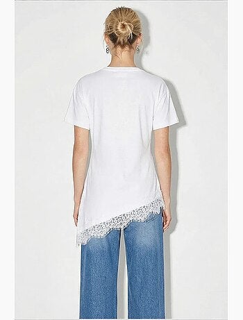 T-shirt femme long ample col rond lucci