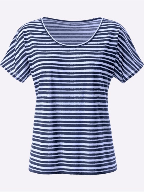 T shirt femme marinière col rond et rayures - Taille standard - Witt - Kiabi T shirt femme marinière col rond et rayures - Taille standard - Witt - Kiabi