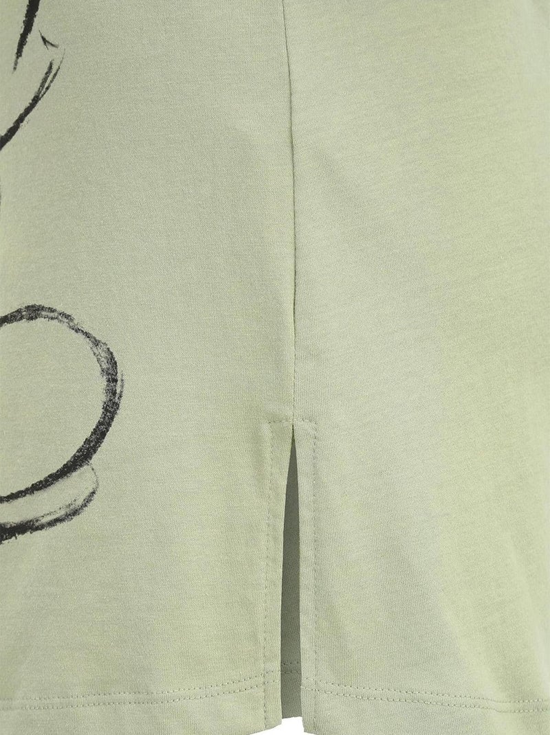 T-shirt Femme Mickey Mouse Vintage - Poly Coton - Vert Vert - Kiabi