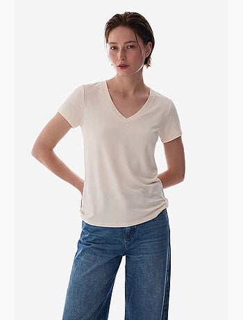 T-shirt femme modal à col v penti