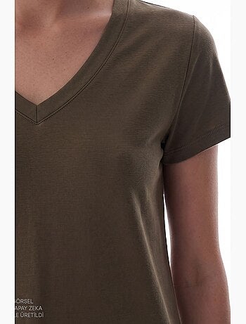 T-shirt femme modal à col v penti