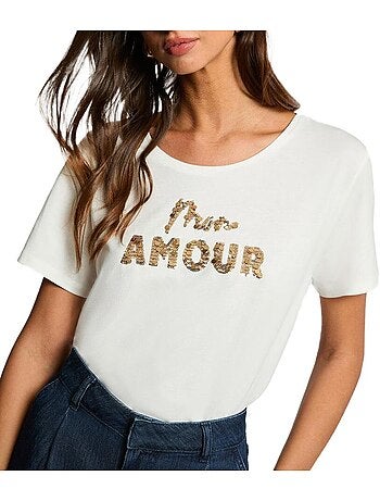 T-Shirt Femme Morgan Broderie Sequins