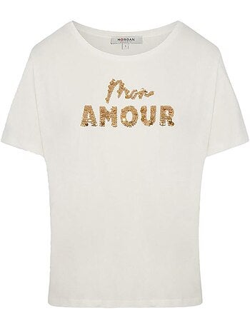 T-Shirt Femme Morgan Broderie Sequins