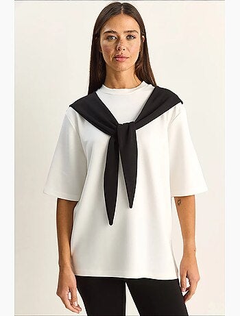 T-shirt femme oversize à col rond lucci