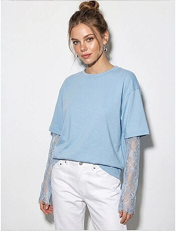 T-shirt femme oversize à col rond lucci