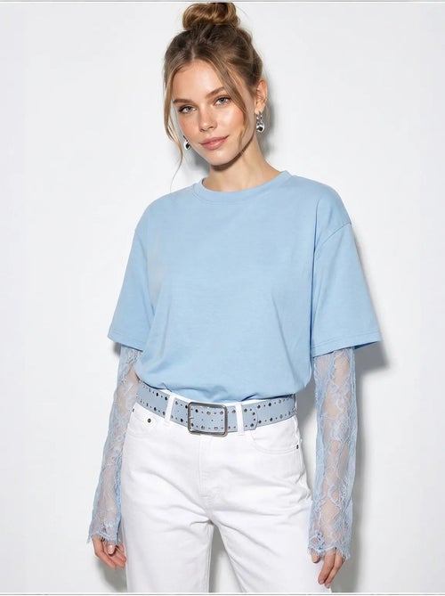 T-shirt femme oversize à col rond lucci - Kiabi T-shirt femme oversize à col rond lucci - Kiabi