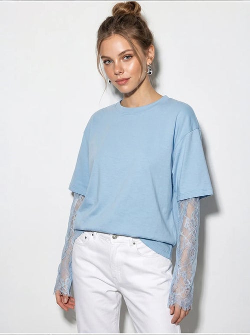 T-shirt femme oversize à col rond lucci - Kiabi T-shirt femme oversize à col rond lucci - Kiabi