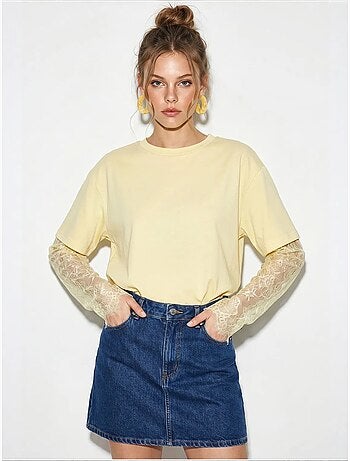 T-shirt femme oversize à col rond lucci