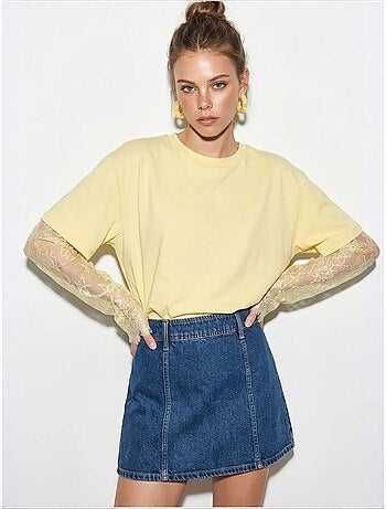 T-shirt femme oversize à col rond lucci