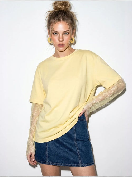 T-shirt femme oversize à col rond lucci - Kiabi T-shirt femme oversize à col rond lucci - Kiabi